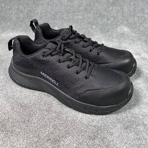 Merrell Moab Flight CF Work Shoe Carbon Fiber Safety Toe Black Slip Men 8.5M New